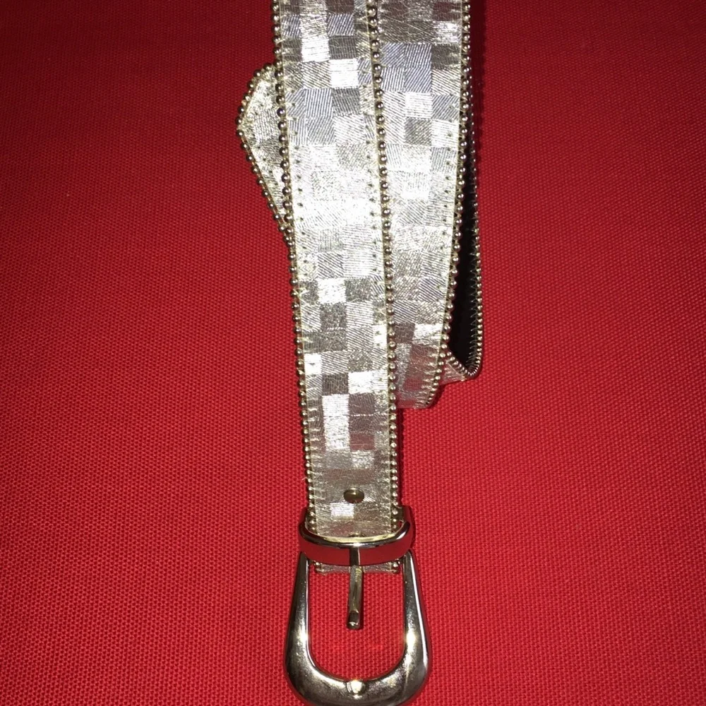ELITE ACCESSORIES RETRO  CHECKERBOARD SILVER BELT